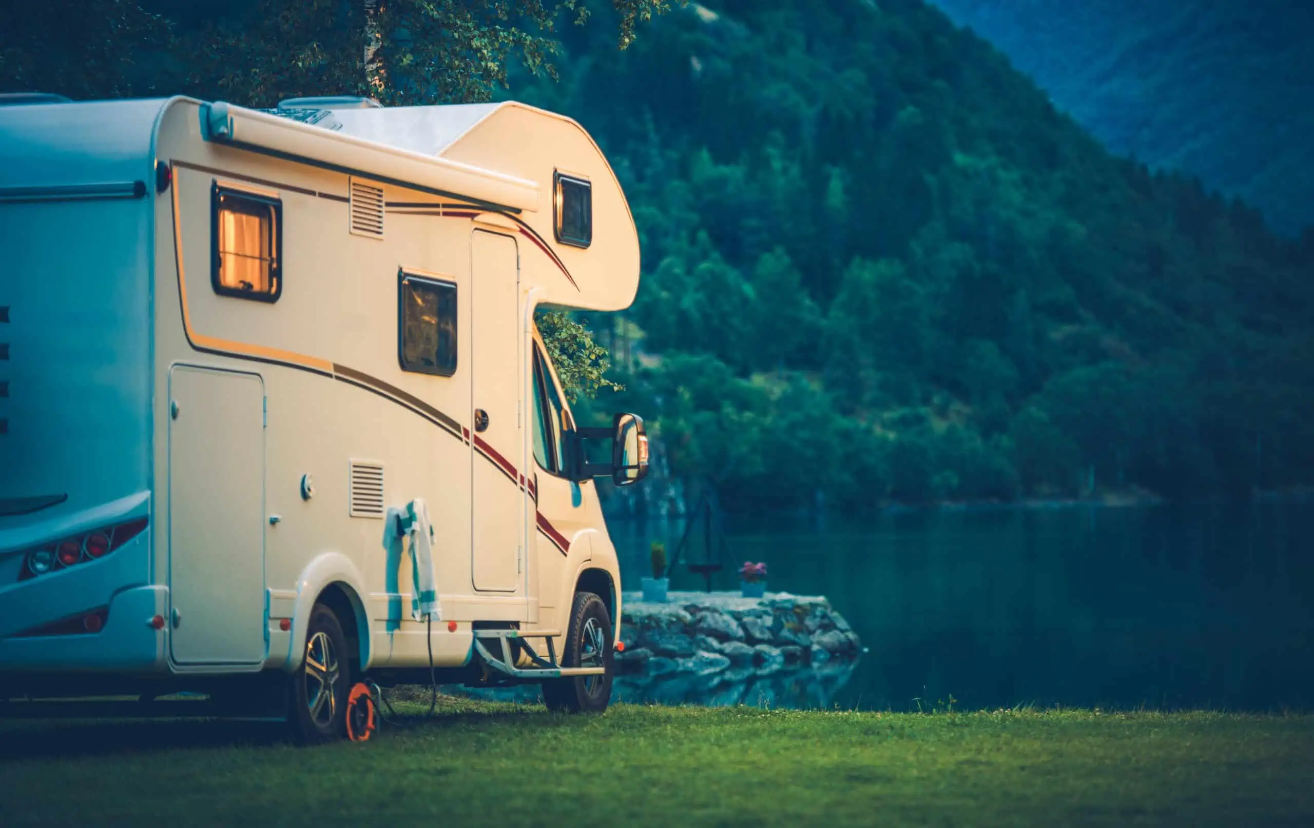 Camper Camping at the Lake